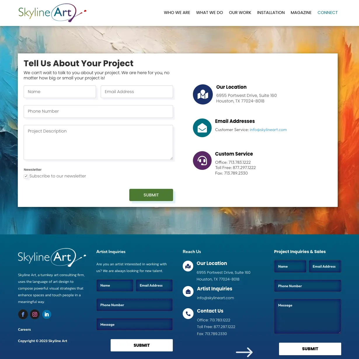 Skyline Art website — view 3