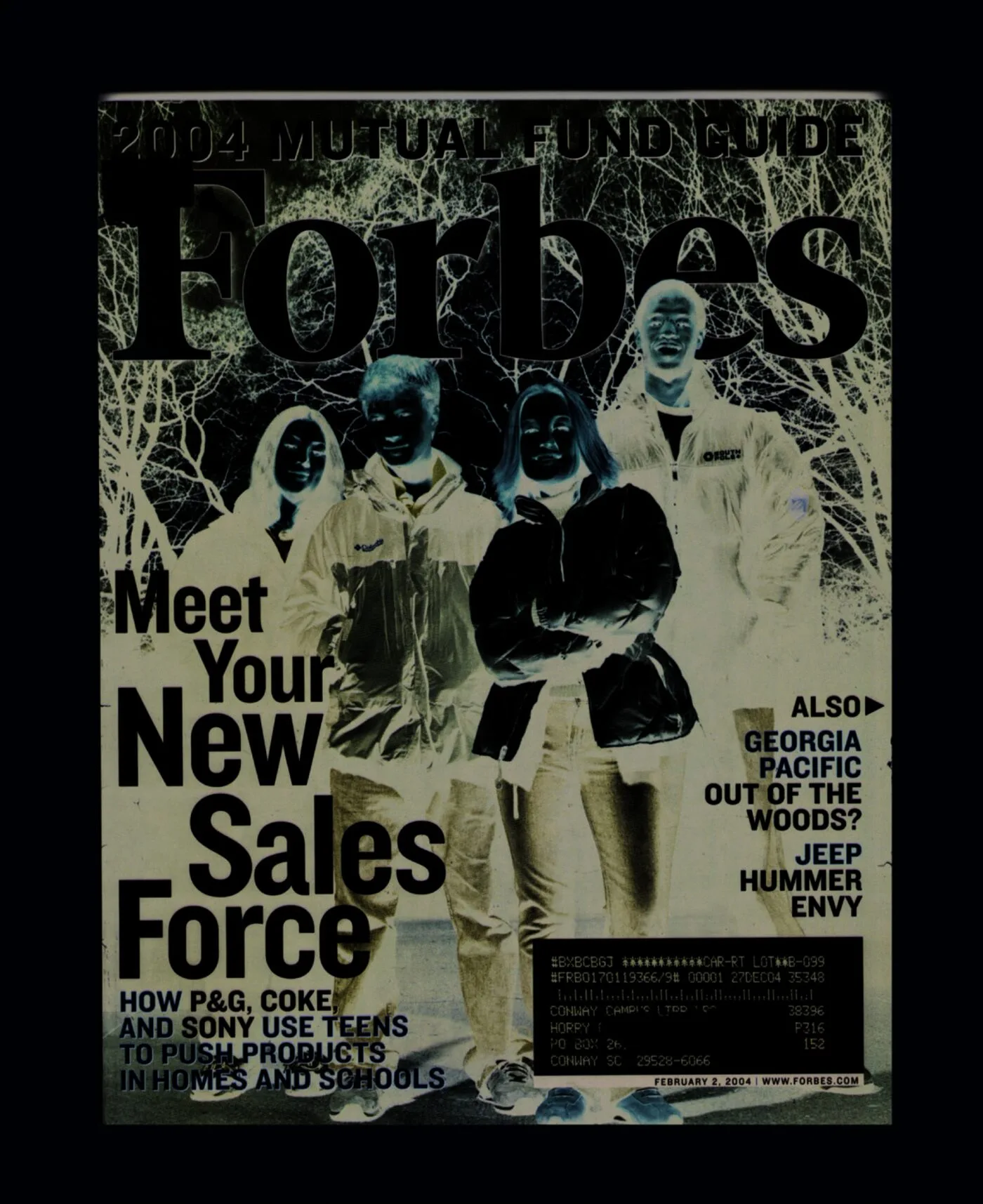 Forbes magazine cover — 'Meet Your New Sales Force: How P&G, Coke and Sony use teens to push products in homes and schools' — featuring Tremor